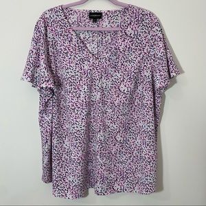 Lane Bryant spotted short sleeve blouse 18/20